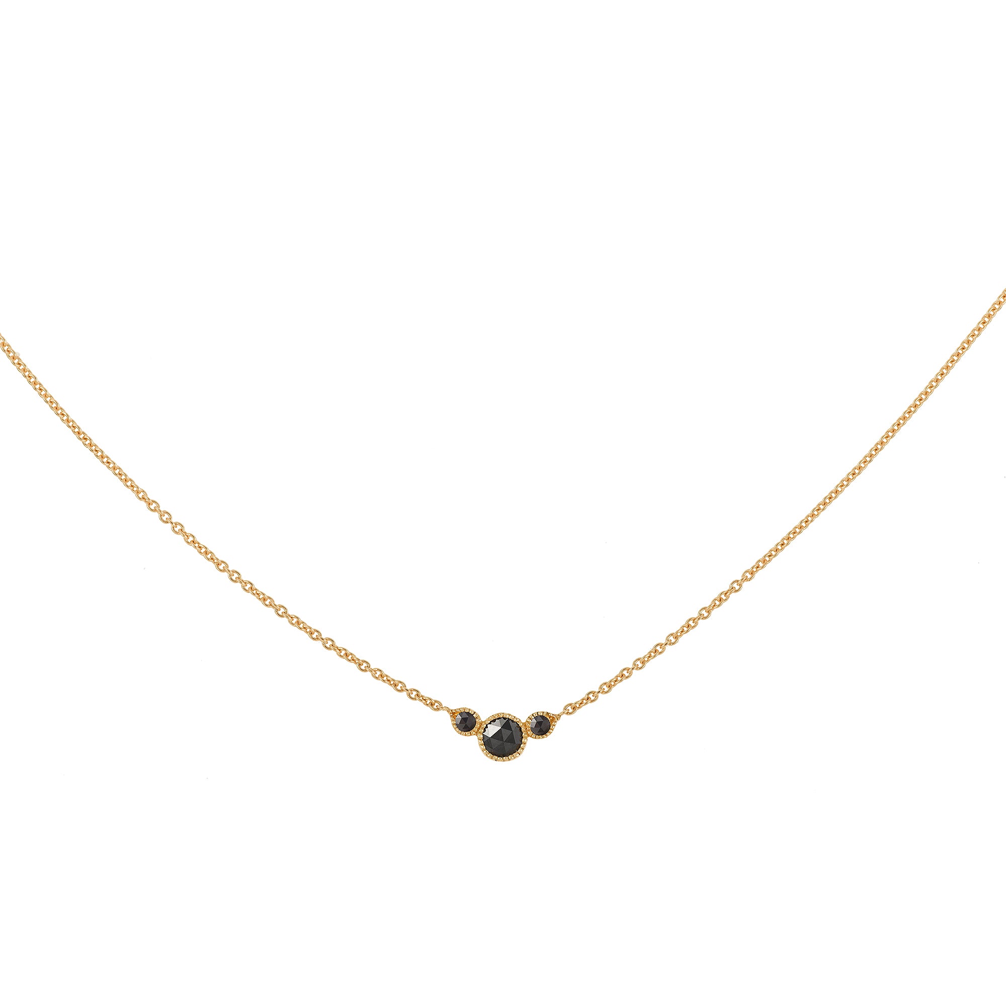 Collier Amour Céleste M Diamants noirs rosecut