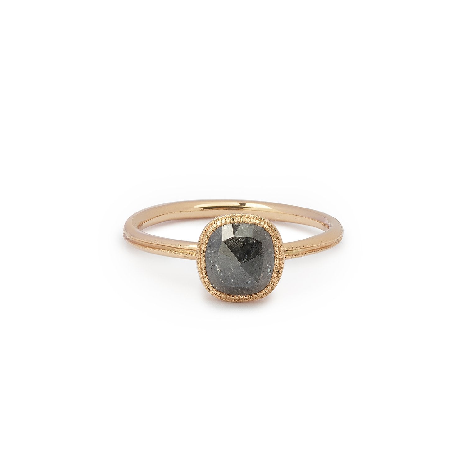Pièce Unique n°10/2019, Love Ring Diamant Salt & Pepper coussin