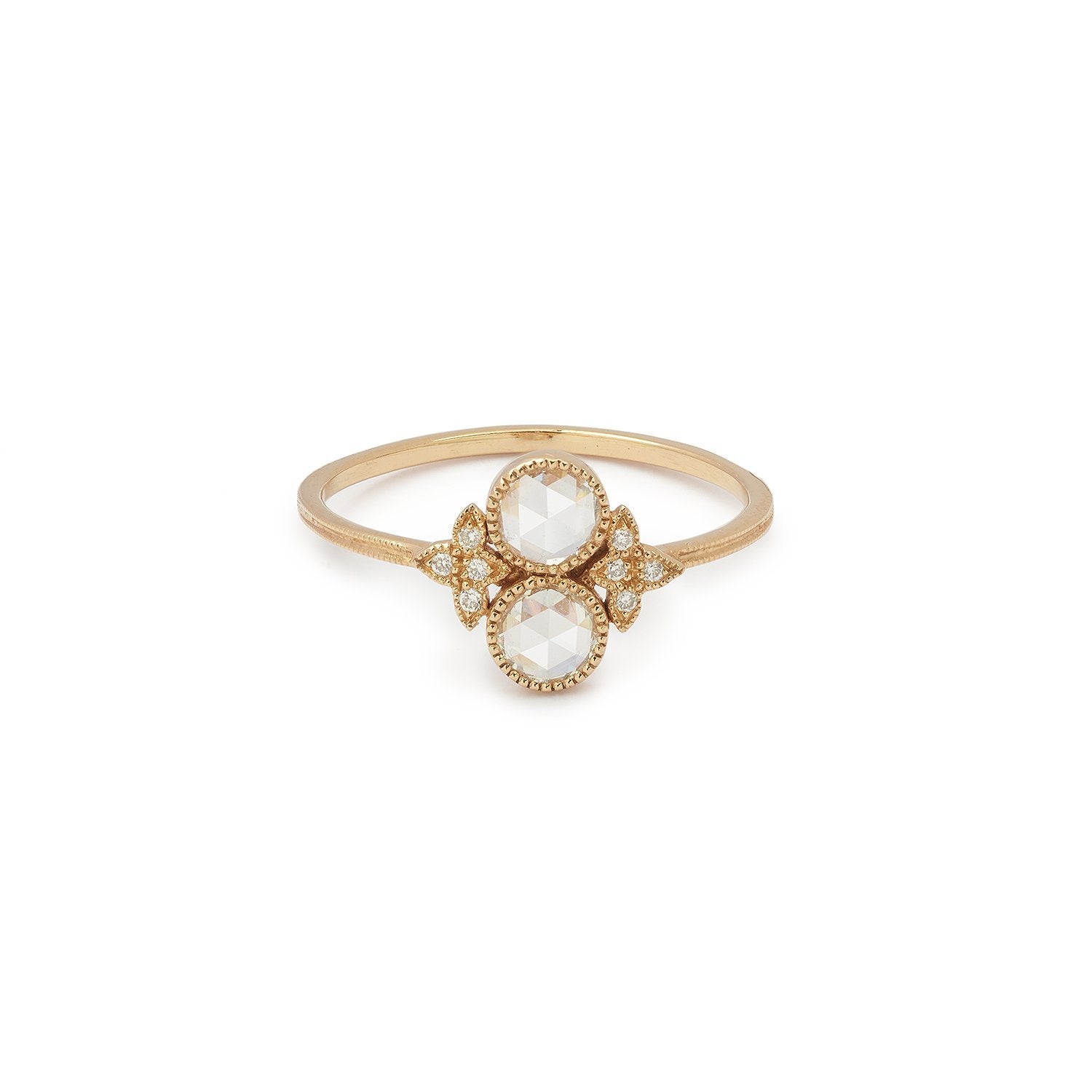 Bague Apis Florea M diamants or rose, Myrtille Beck, bague de fiançailles de créateur, bague de fiançailles vintage