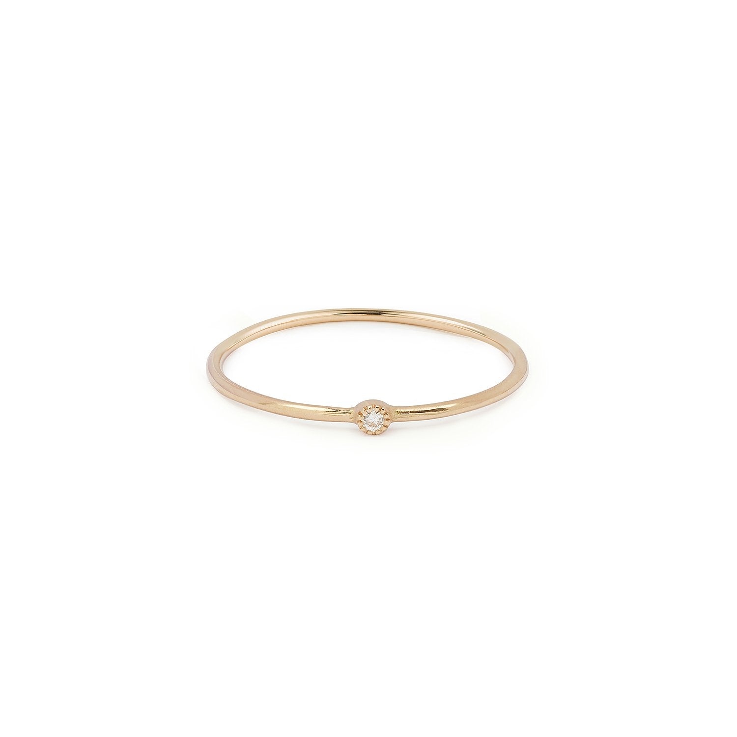 Bague - Mini Love Ring XS Diamant, solitaire diamant, bague de créateur, bague fine Myrtille Beck Paris