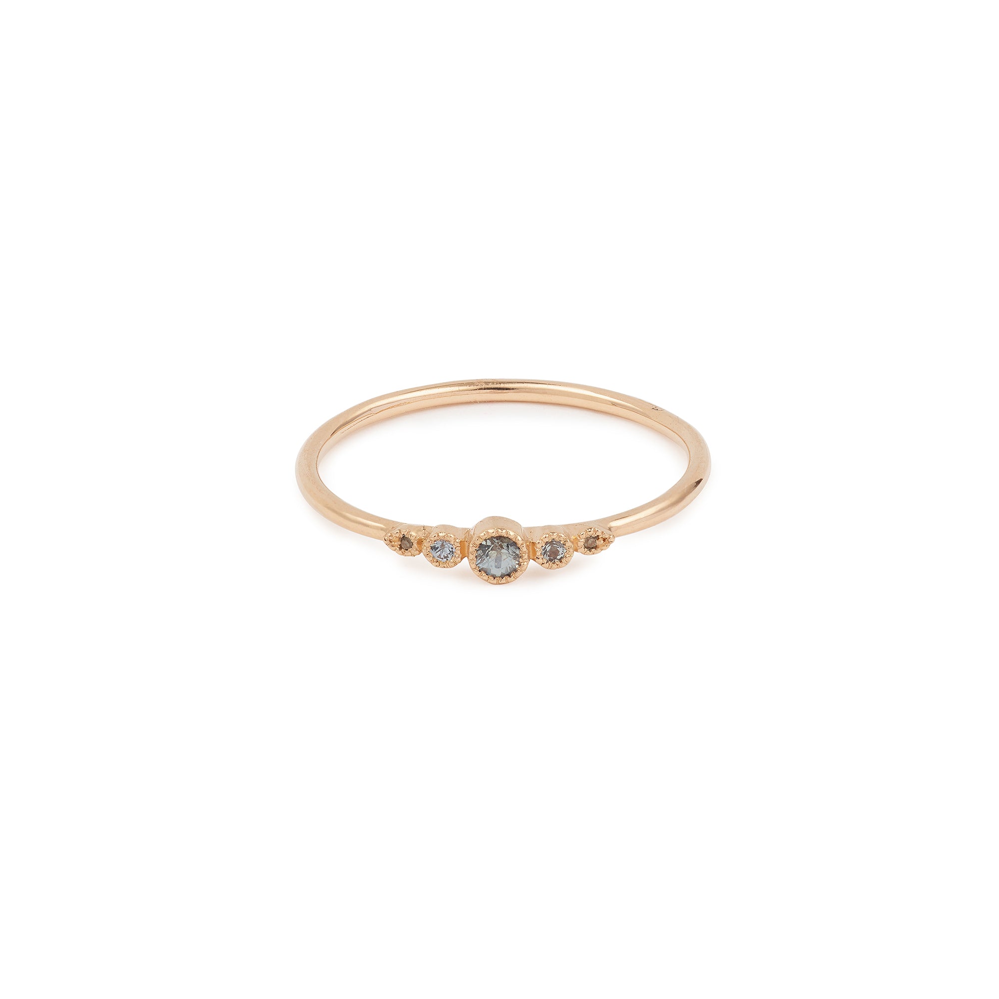 Bague Petit Amour Céleste Saphirs gris verts