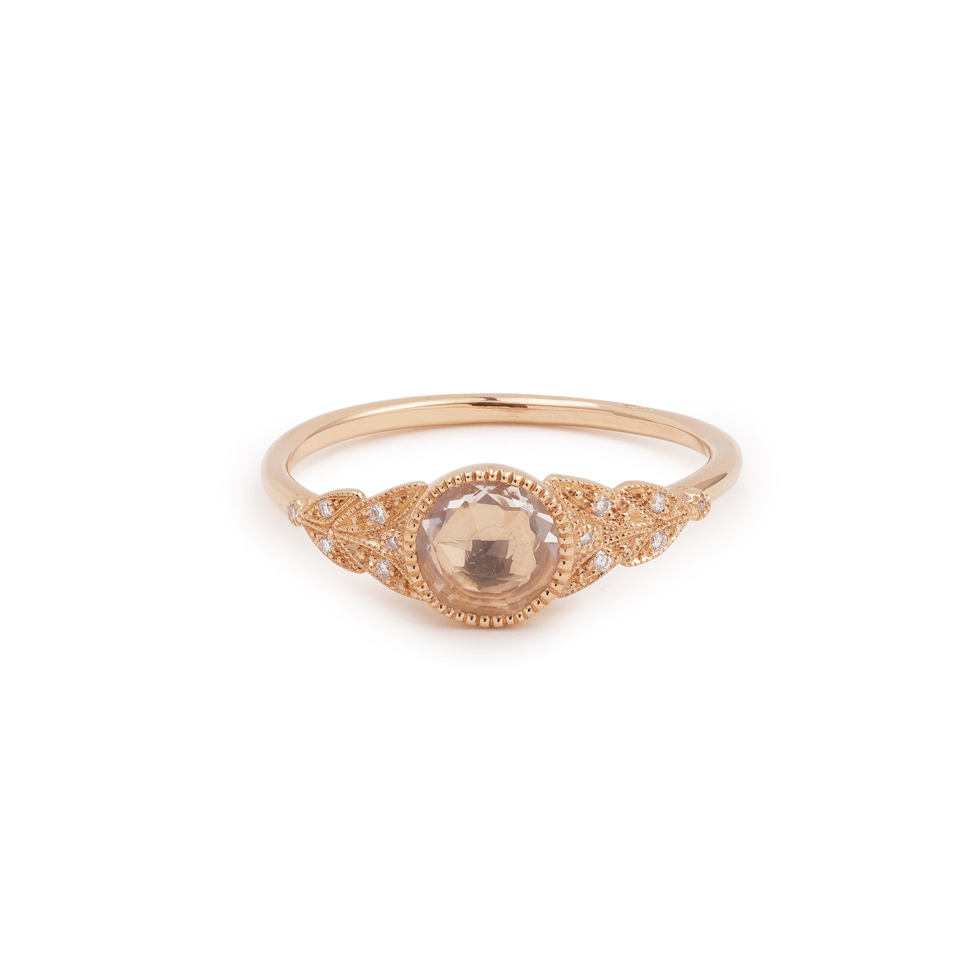 Bague Feuillage XL Saphir blanc