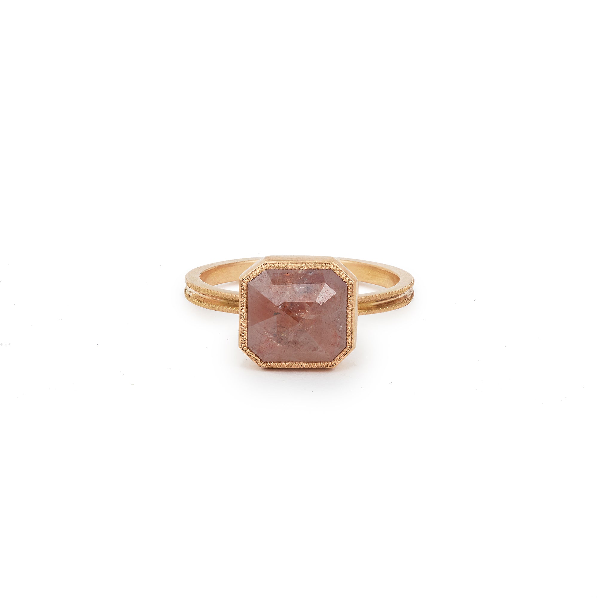 Pièce Unique N°10/2022, Solitaire double milgrain Diamant orange RPC
