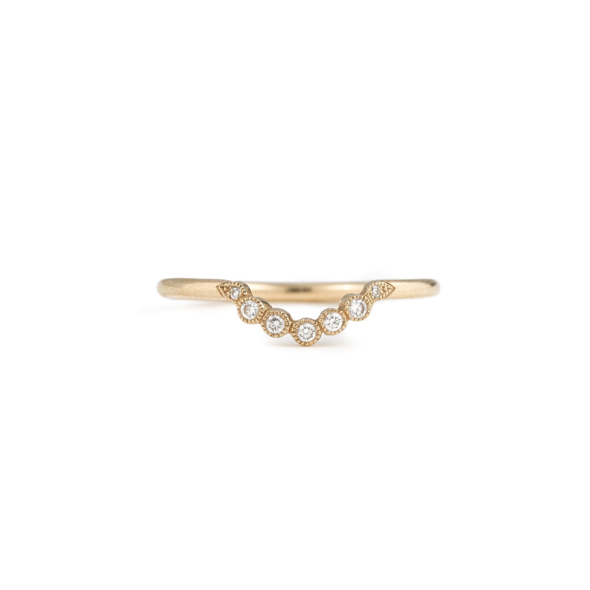Bague - Alliance Clair De Lune, alliance de créateur, alliance or et diamant style vintage, alliance Myrtille Beck Paris
