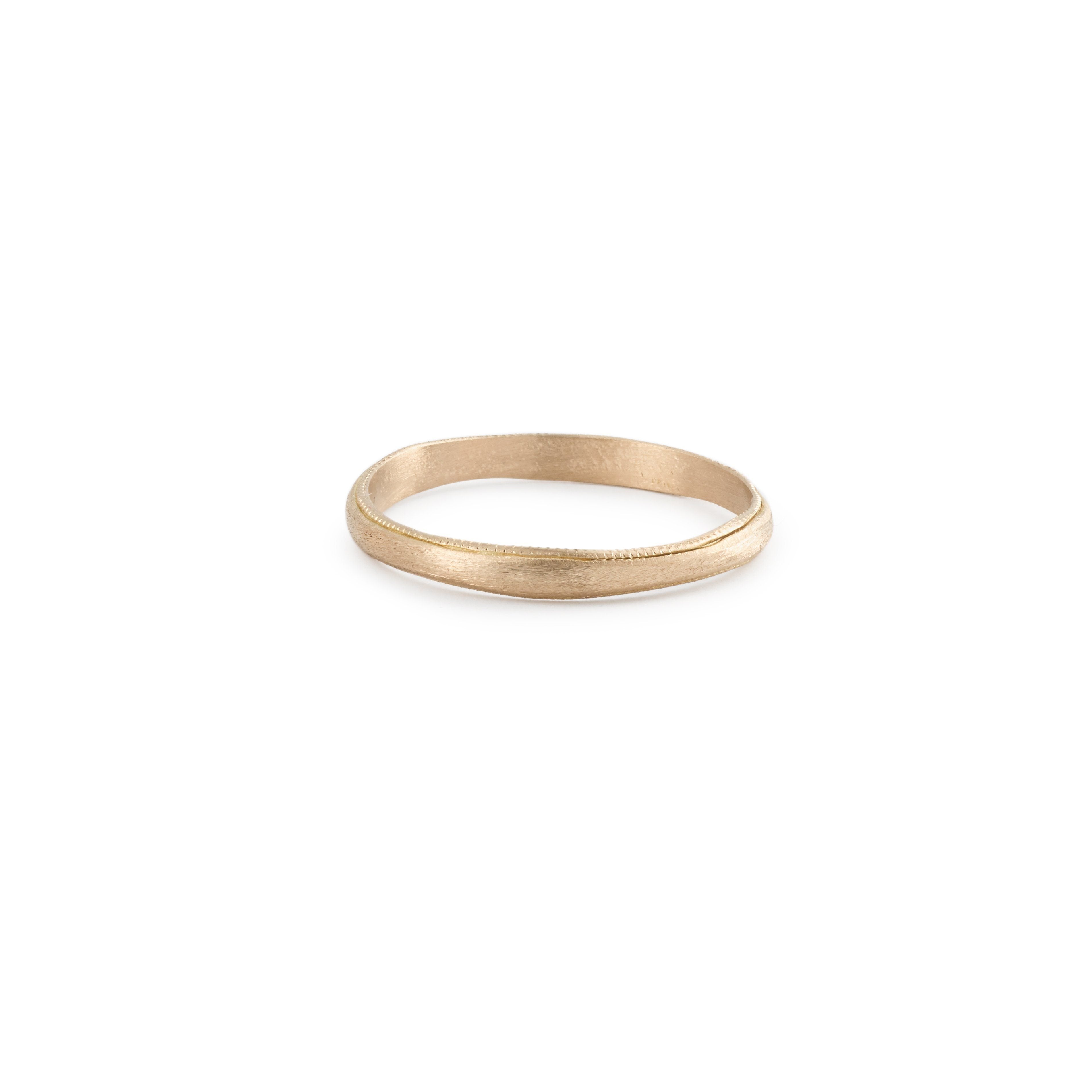 Bague - Alliance Juno S Or Rose - Alliance de créateur pour homme Myrtille Beck Paris