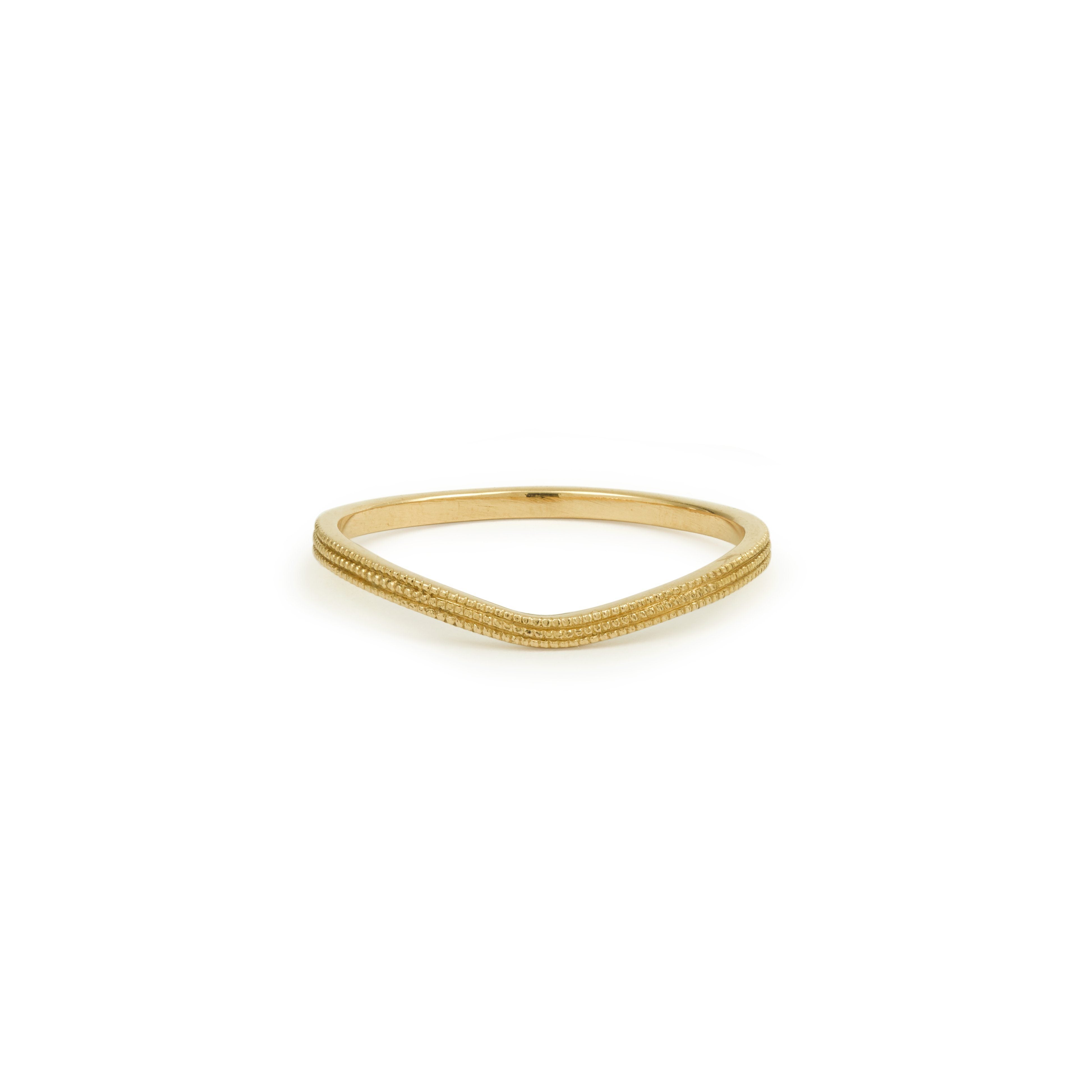 Bague - Alliance Wave Triple Milgrain