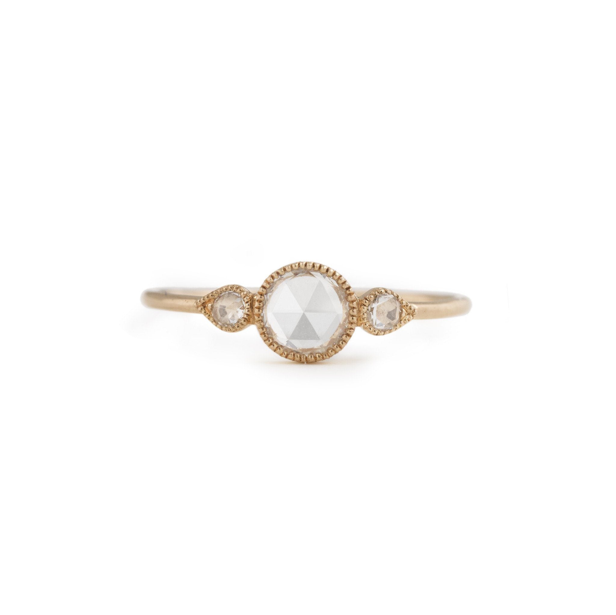 Bague - Bague Amour Céleste L -MYRTILLE BECK-  Bague de créateur fiançailles Myrtille Beck Paris- BAGUE DE FIANCAILLES EN DIAMANTS ROSECUT
