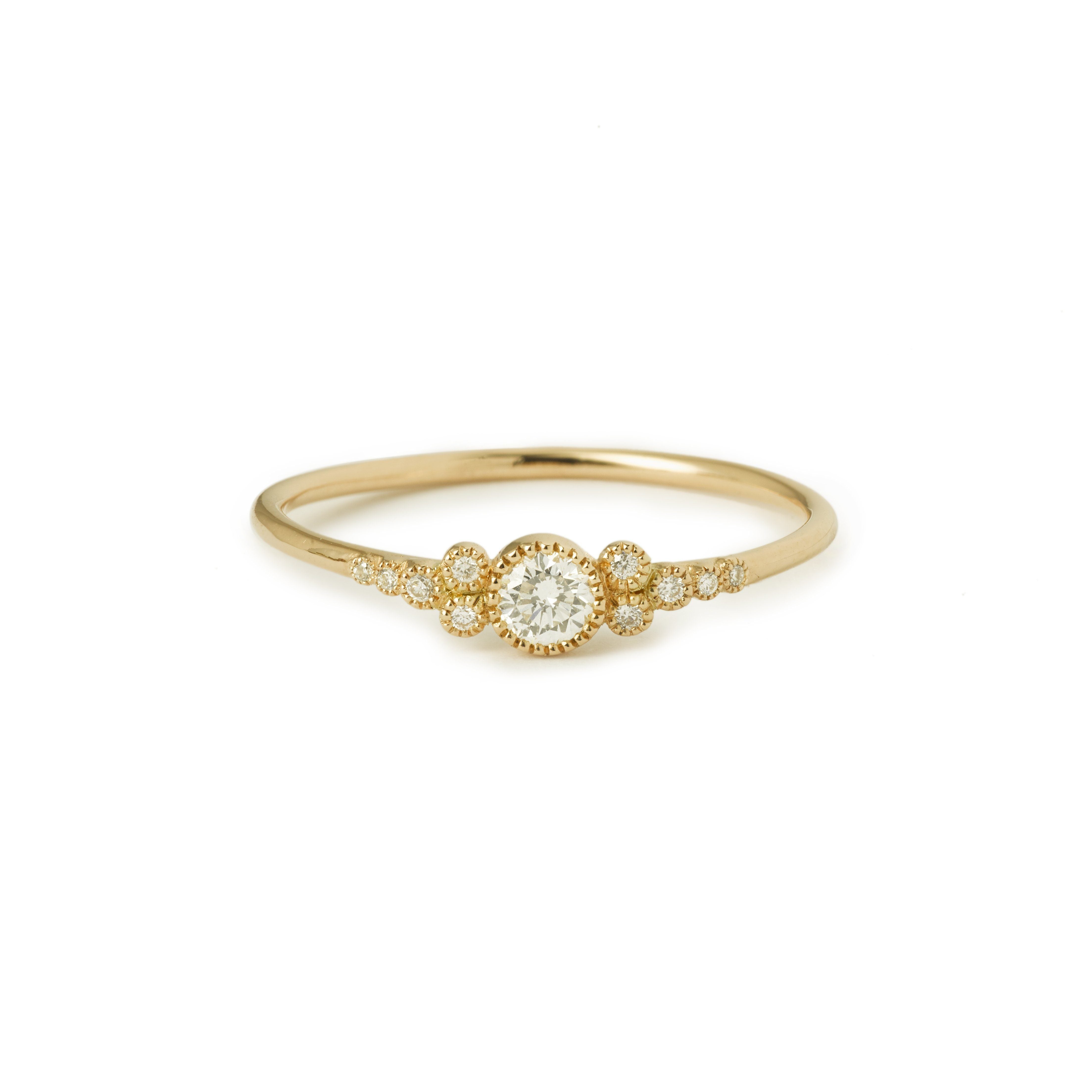 Bague - Bague Iris S Diamants, Myrtille Beck, bague de fiançailles de créateur, bague de fiançailles vintage