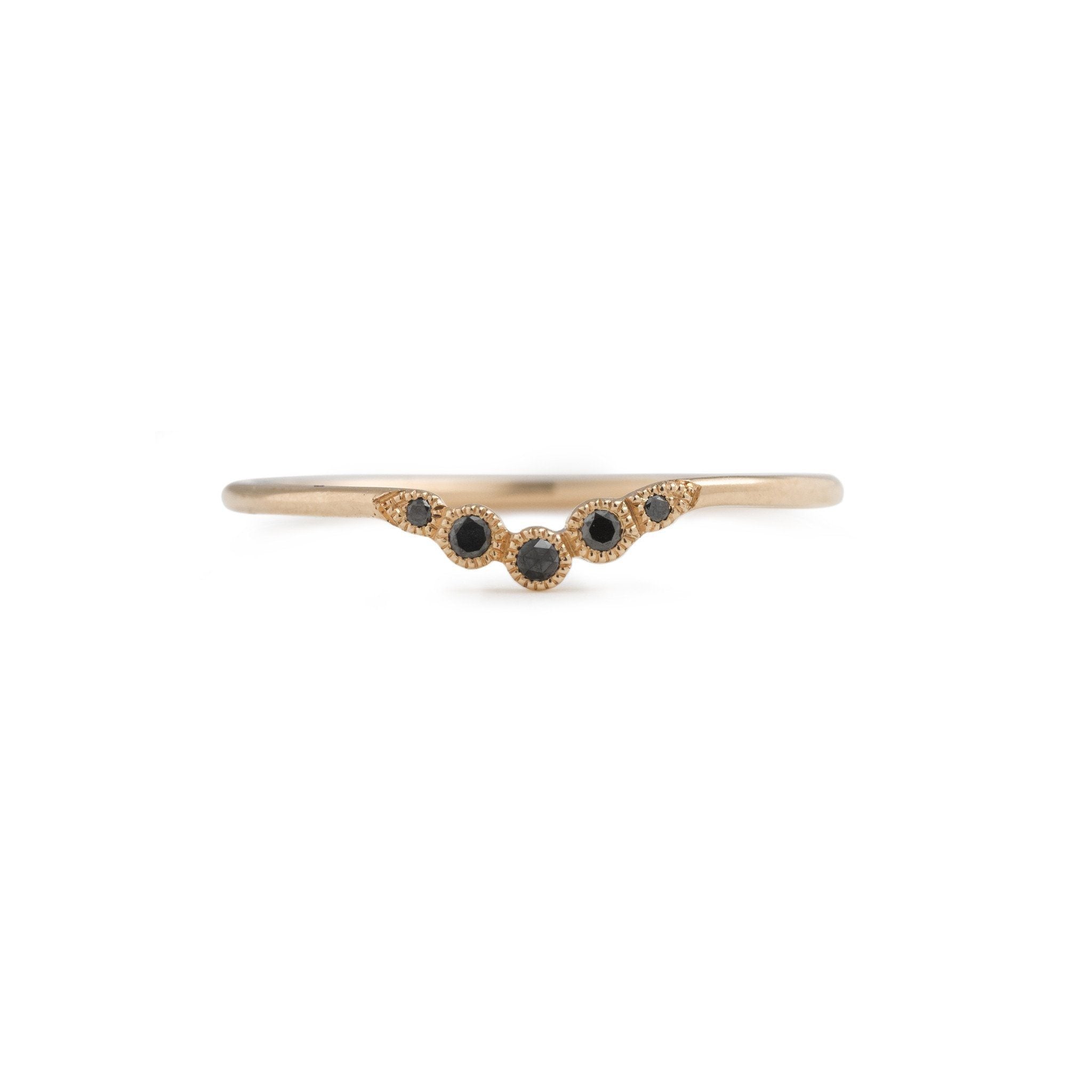 Bague - Bague Petit Amour Céleste Curve Diamants Noirs, bague de créateur, alliance made in France, Alliance Myrtille Beck Paris