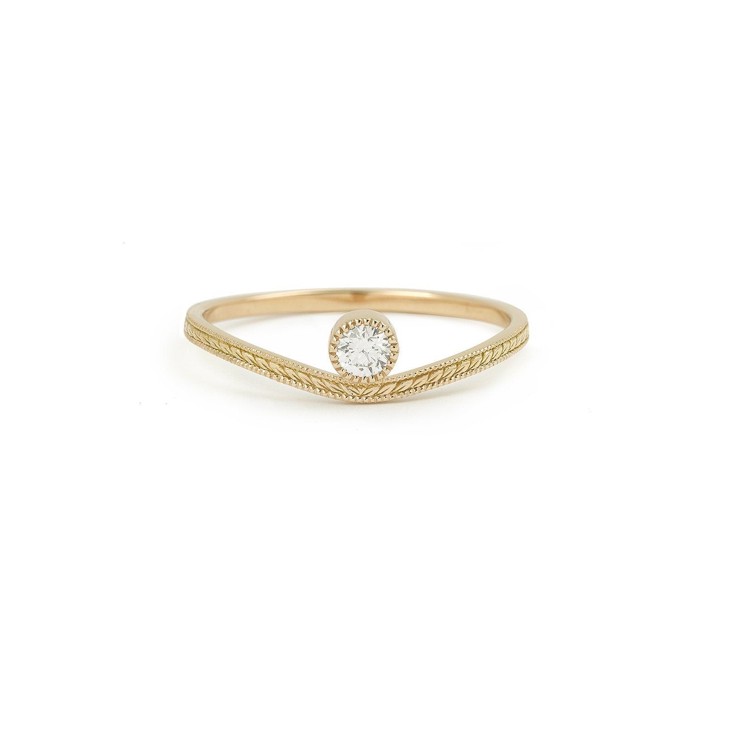 Bague - Bague Sienna Feuillage, Myrtille Beck, Bague de fiançailles de créateur, bague de fiançailles vintage
