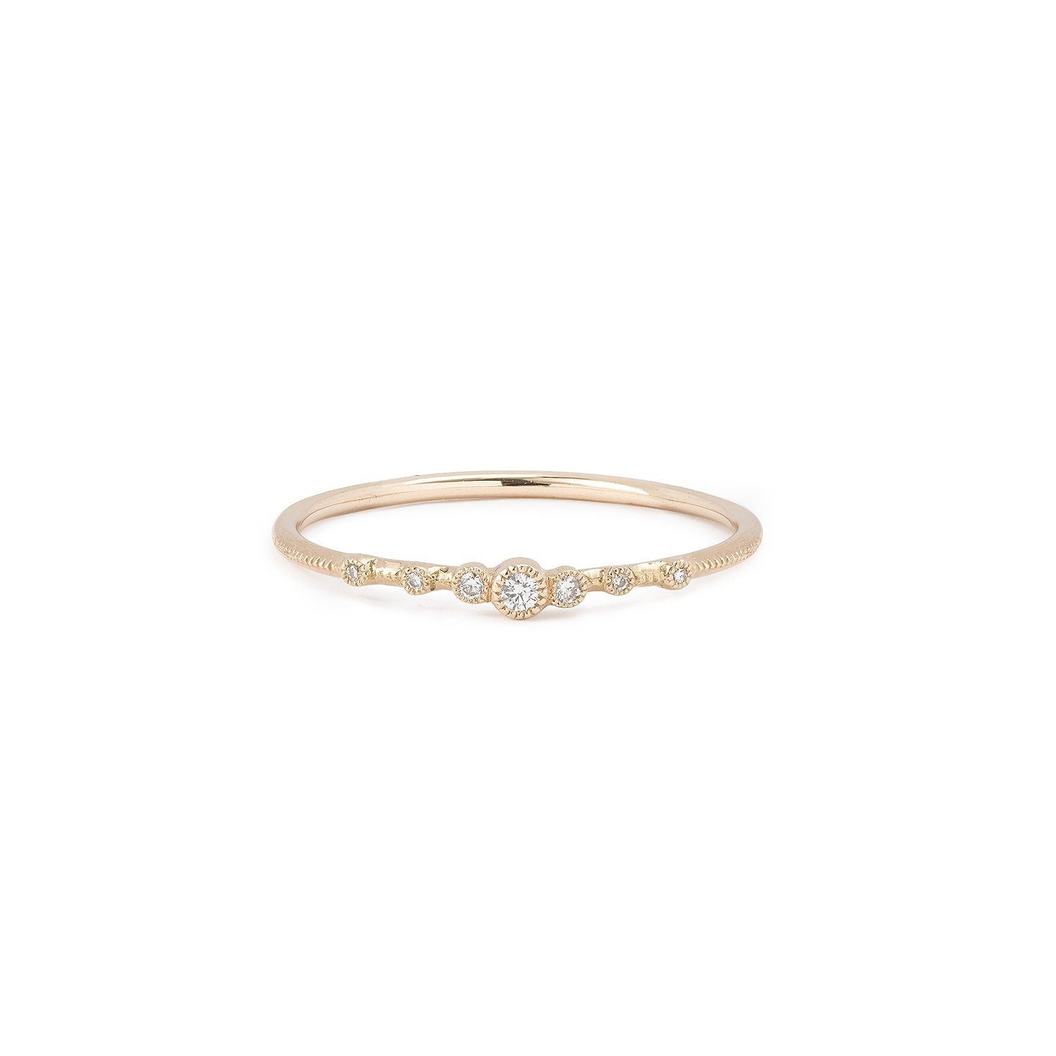 Bague - Bague Vega Diamants or rose, Myrtille Beck, alliances et bague de fiançailles de créateur, alliances vintage