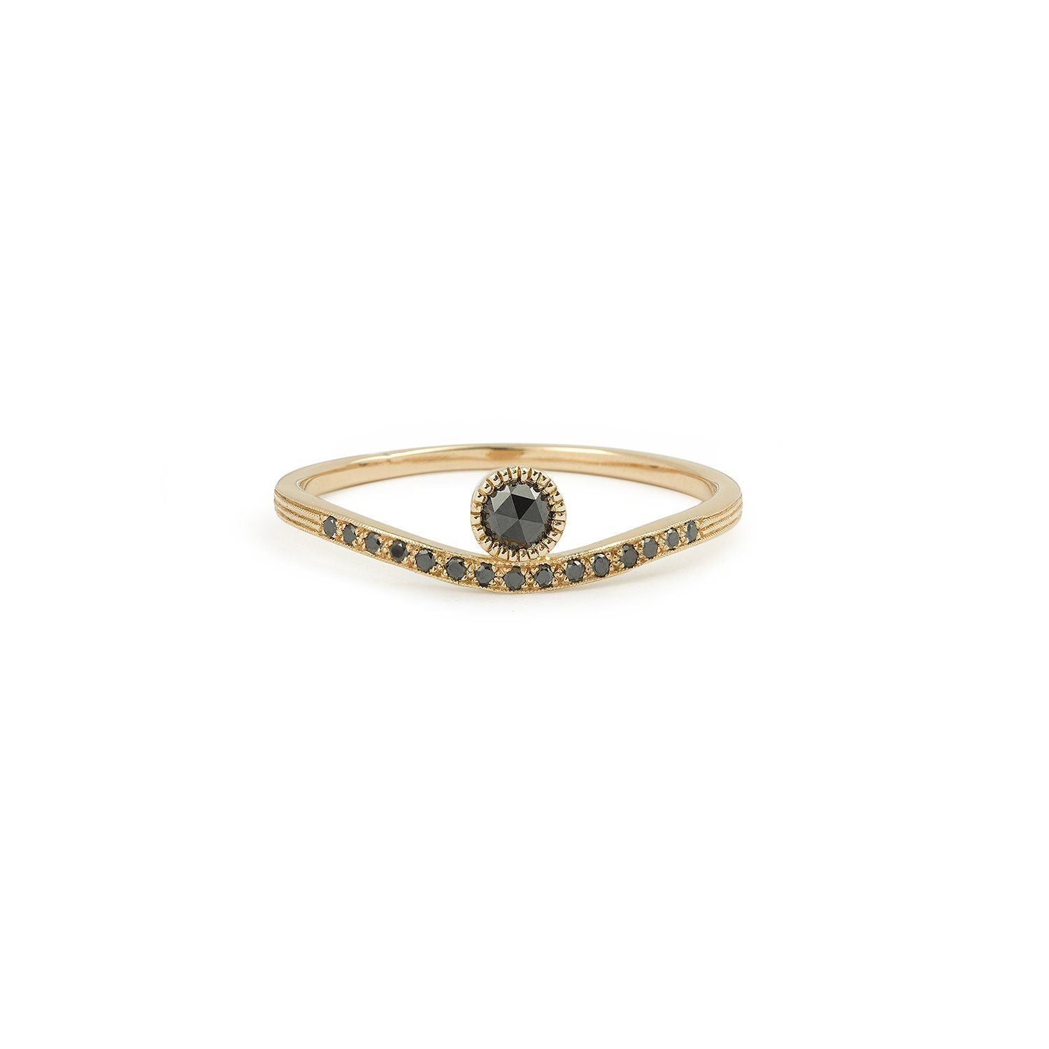 Bague - Sienna Diamants Noirs, Myrtille Beck, Bague de fiançailles de créateur, bague de fiançailles vintage