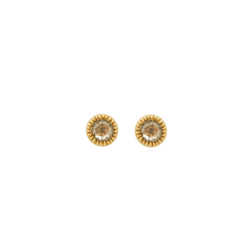 Boucles D Oreilles - Boucles D'oreilles Love Diamants Champagne, Myrtille Beck , boucles d'oreilles de créateur, boucles d'oreilles de mariage