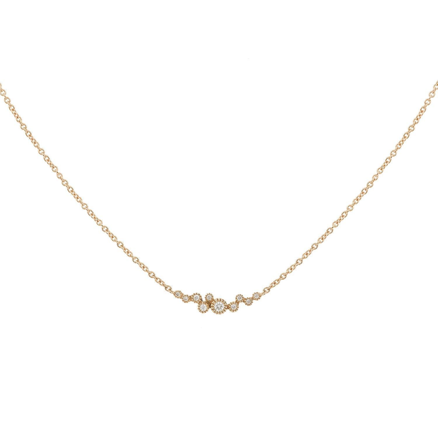 Collier - Collier Nébula Diamants or rose, Myrtille Beck, collier fin diamants, collier de mariage, Myrtille Beck Paris, Collier de créateur, collier or et diamants