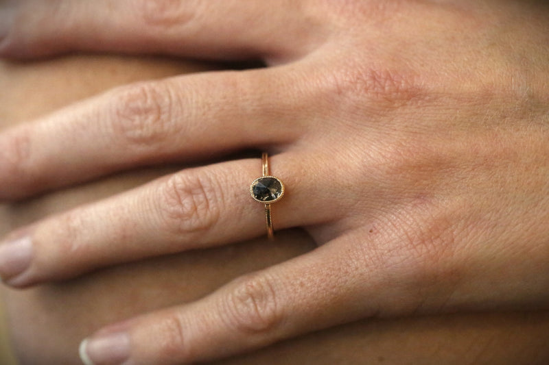 Pièce Unique Love Ring Diamant Salt & Pepper verticale