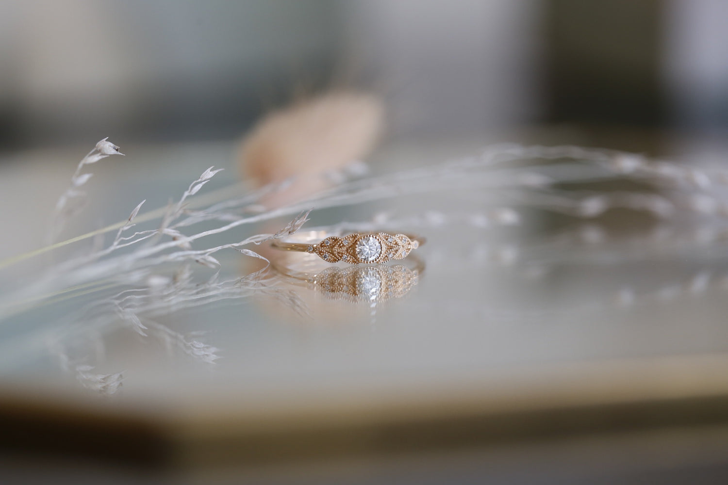 Bague Feuillage S or rose Myrtille Beck, bague de fiançailles Paris