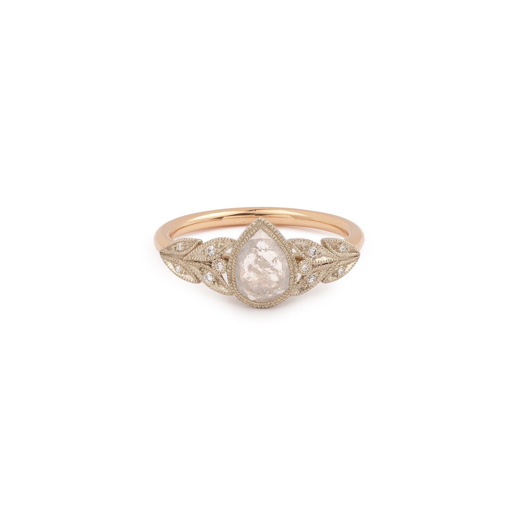 Bague Feuillage Diamant Icy poire, Pièce Unique N°5/2020