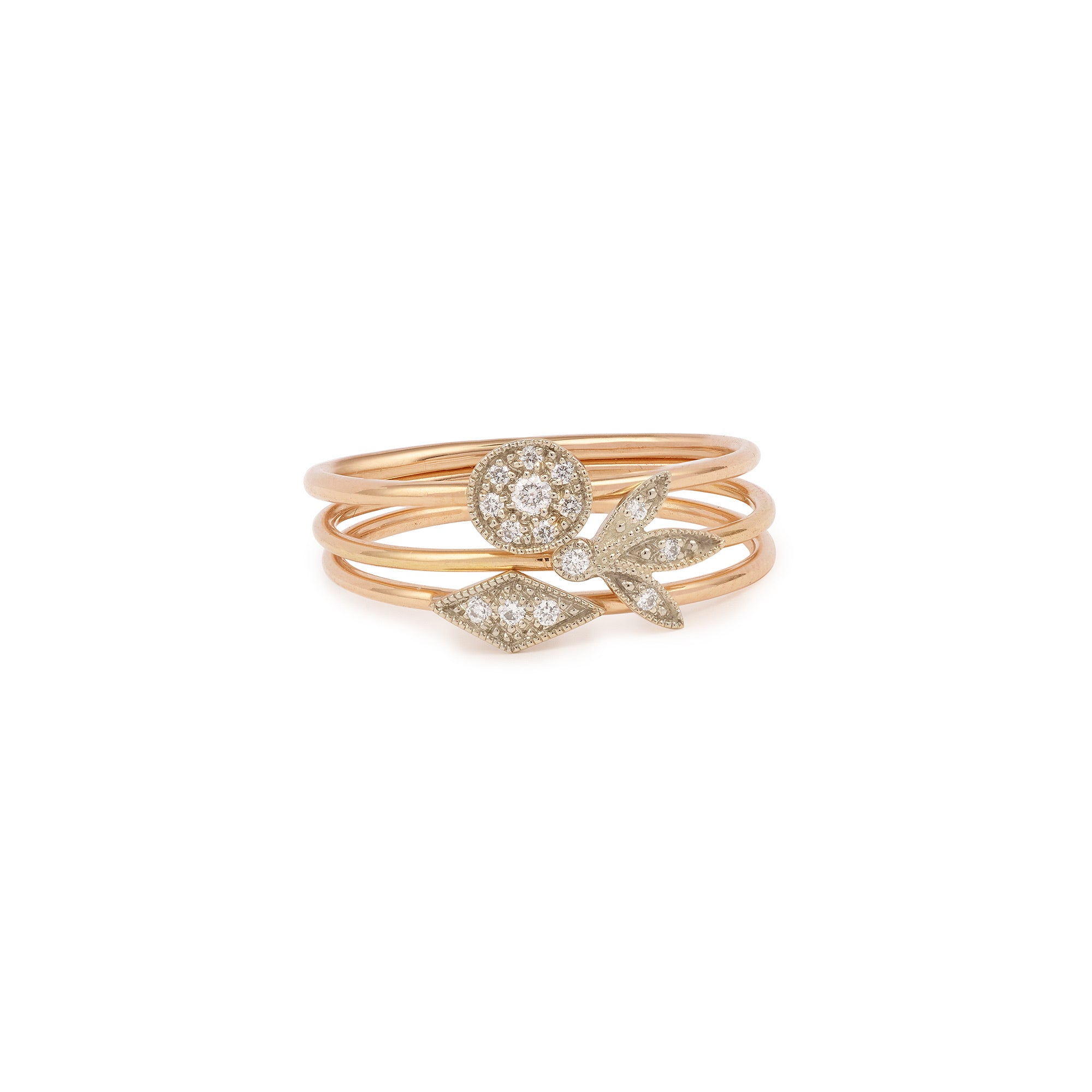Bague - Bagues Allegria, Myrtille Beck, Bagues de créateur, bagues vintage, bague or rose et gris