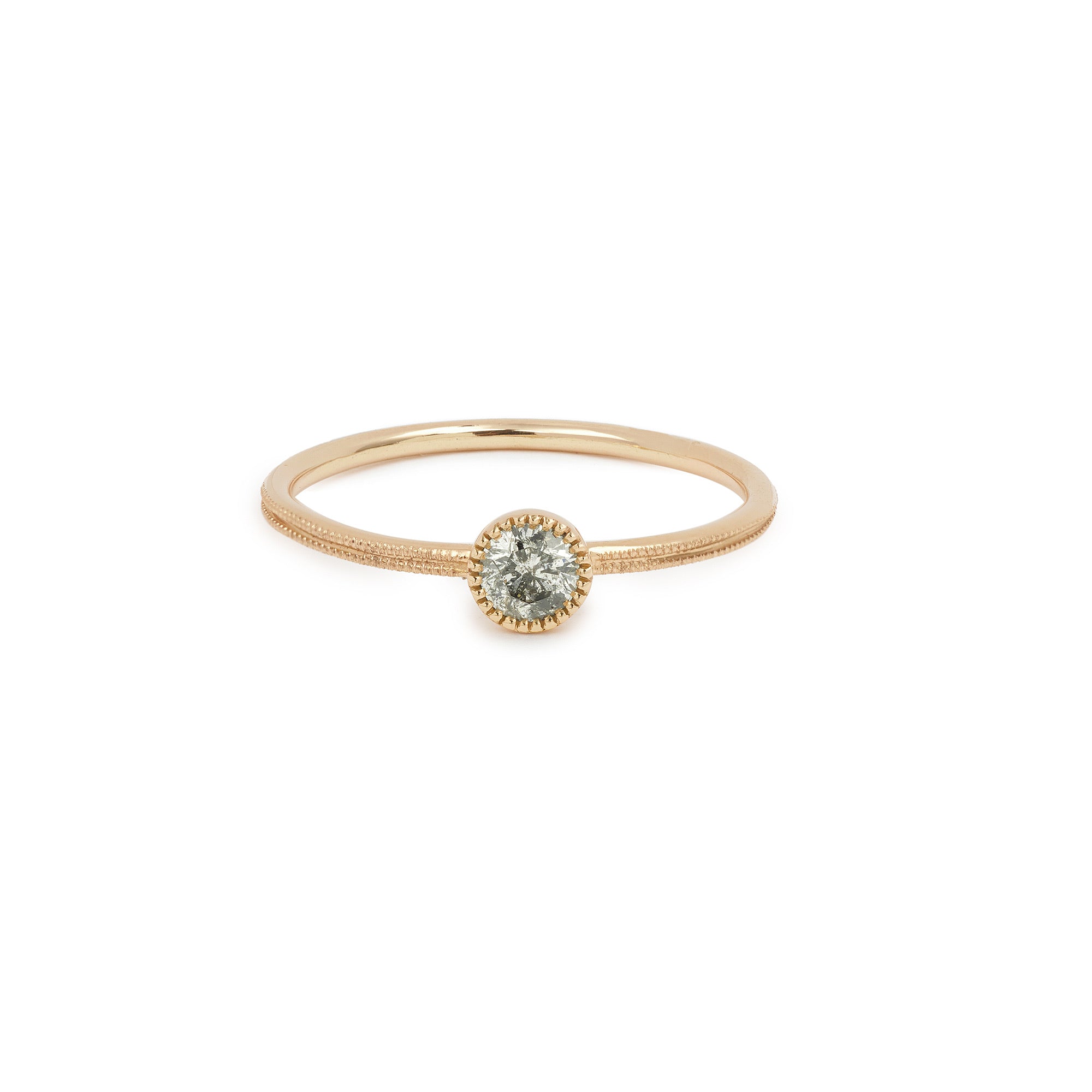 Solitaire Double Milgrain S Diamant Salt & Pepper