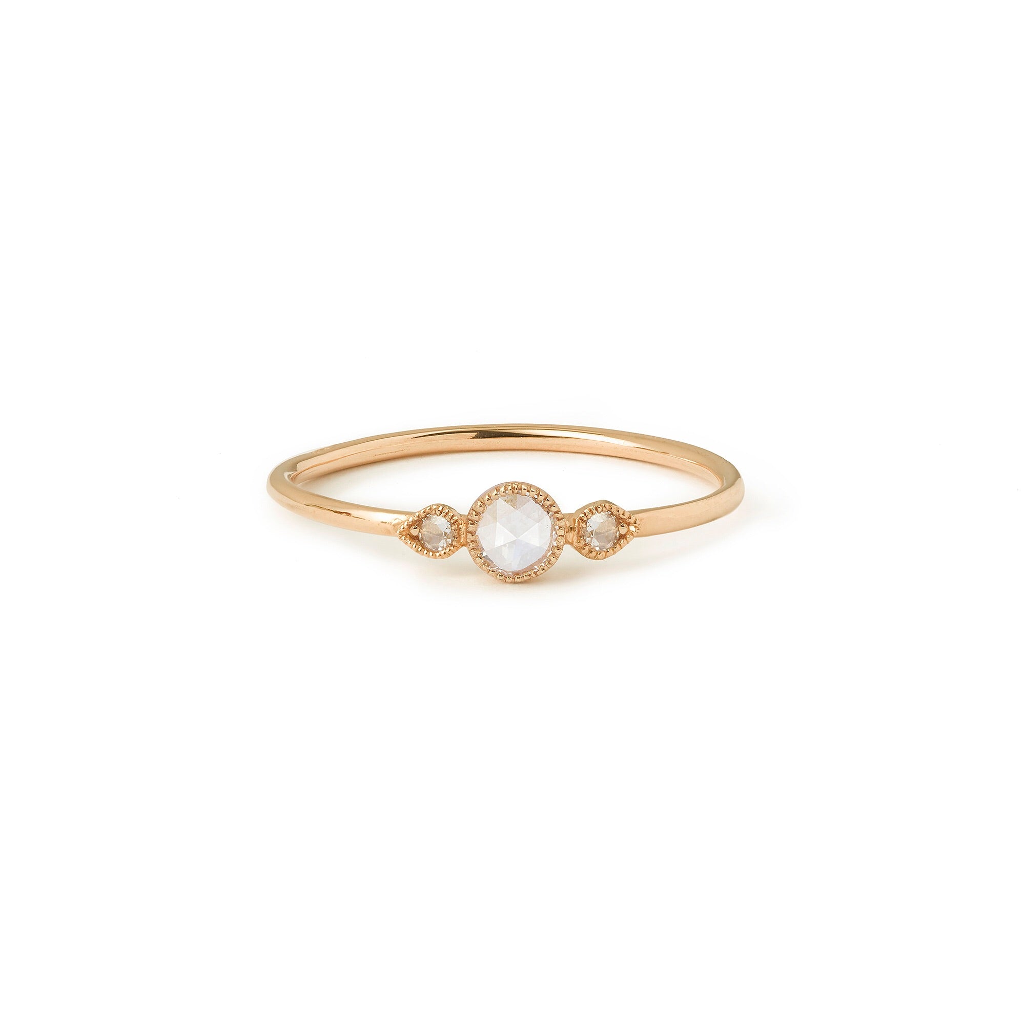Bague- bague de fiançailles Amour Céleste S- Myrtille Beck-Or rose et diamants rosecut