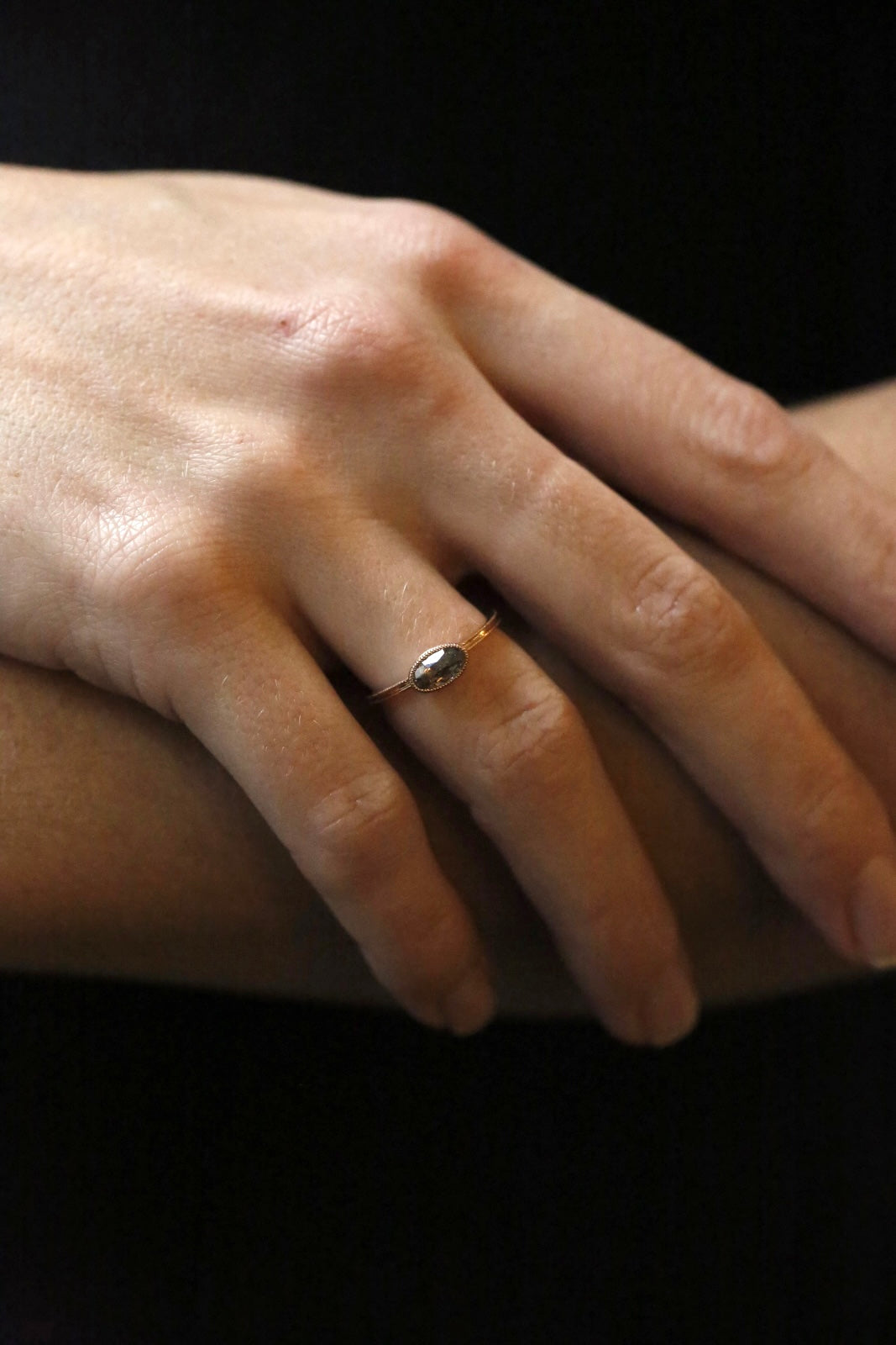 Pièce Unique Love Ring Diamant Salt & Pepper horizontale