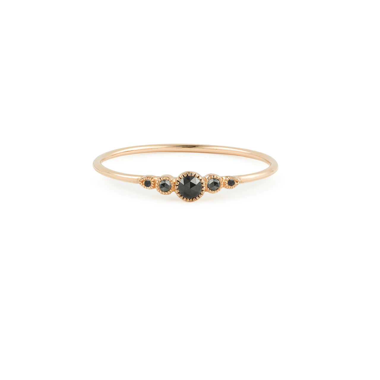 Bague - Bague Petit Amour Diamants Noirs, bague de créateur fine, bague Myrtille Beck Paris, bague de fiançailles, bague de naissance créateur