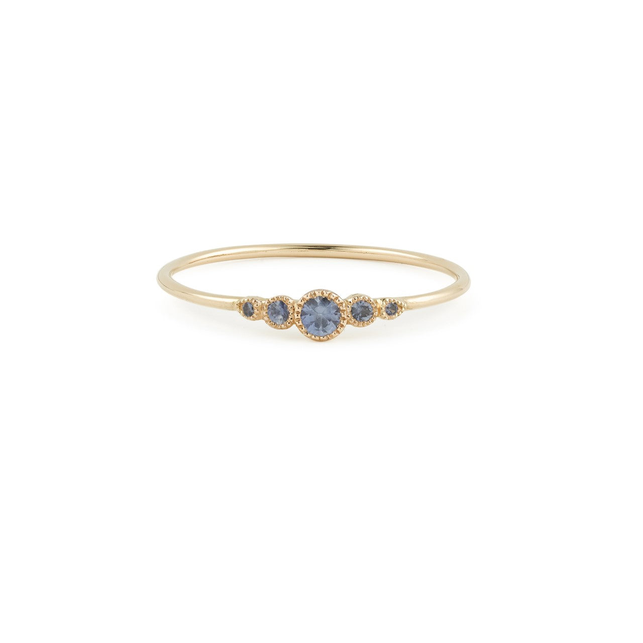 Bague - Bague Petit Amour Céleste or rose Saphir bleu, bague Myrtille Beck