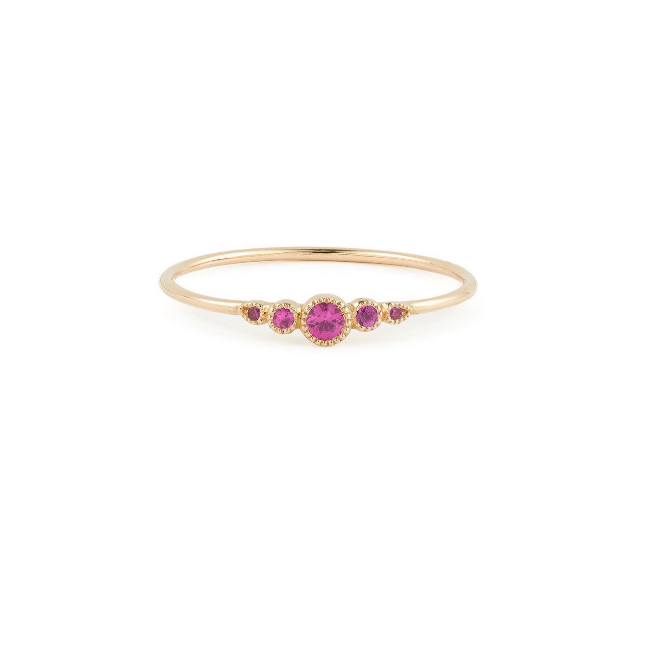 Bague - Bague Petit Amour Céleste Rubis Framboise, bague fine de créateur, bague Myrtille Beck Paris